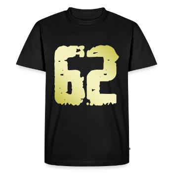 62 Nombre Vintage - T-shirt Premium bio Homme - noir - Devant - Nico (187cm)