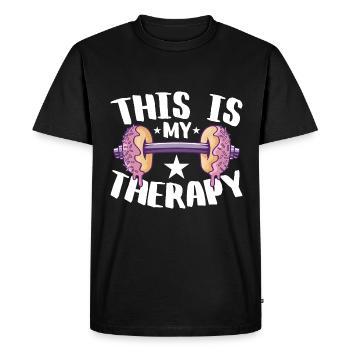 Entraînement, Fitness, Gym, Entraînement, Sports, Fun - T-shirt Premium bio Homme - noir - Devant - Nico (187cm)