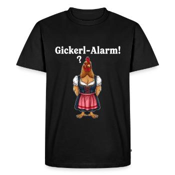 Alarme gickerl ! - T-shirt Premium bio Homme - noir - Devant - Nico (187cm)