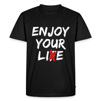 Profitez de votre déclaration de citation Lie Street Art - T-shirt Premium bio Homme - noir - Devant - Nico (187cm)