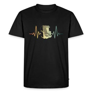 Heartbeat beach chair | North Sea Vibes - Men's Premium Organic T-Shirt - black - Front - Nico (187cm)