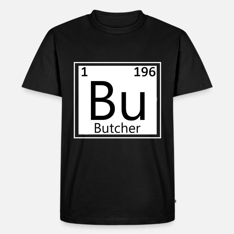 Metzger Periodensystem Fleisch Fleischer - Männer Premium Bio T-Shirt - Schwarz