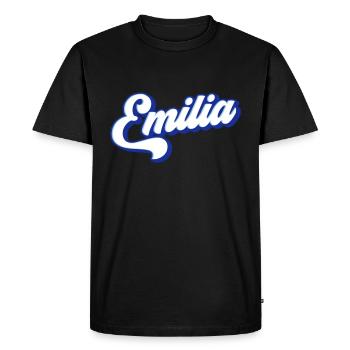 Émilie | Couleurs changeantes - T-shirt Premium bio Homme - noir - Devant - Nico (187cm)