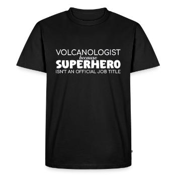 Volcanologist Superhero Volcanology - Men's Premium Organic T-Shirt - black - Front - Nico (187cm)