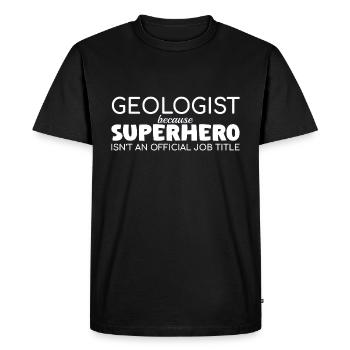Geologist Superhero Geology - Men's Premium Organic T-Shirt - black - Front - Nico (187cm)