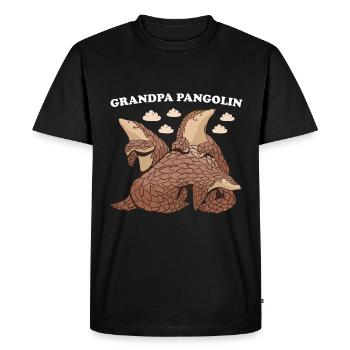 Grand-père Pangolin - T-shirt Premium bio Homme - noir - Devant - Nico (187cm)