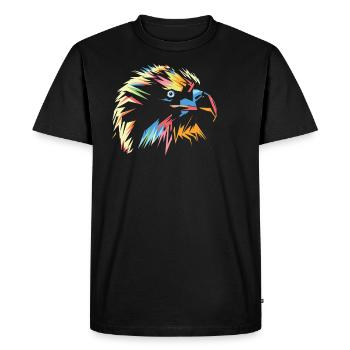Faucon coloré - T-shirt Premium bio Homme - noir - Devant - Nico (187cm)