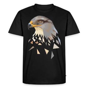 Eagle Geometric Low Poly Eagle's Head - Men's Premium Organic T-Shirt - black - Front - Nico (187cm)