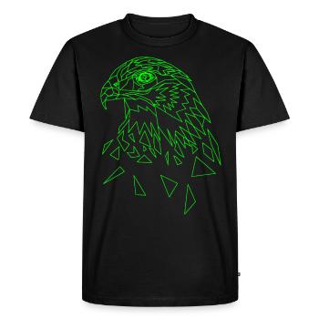 Aigle vert géométrique - T-shirt Premium bio Homme - noir - Devant - Nico (187cm)