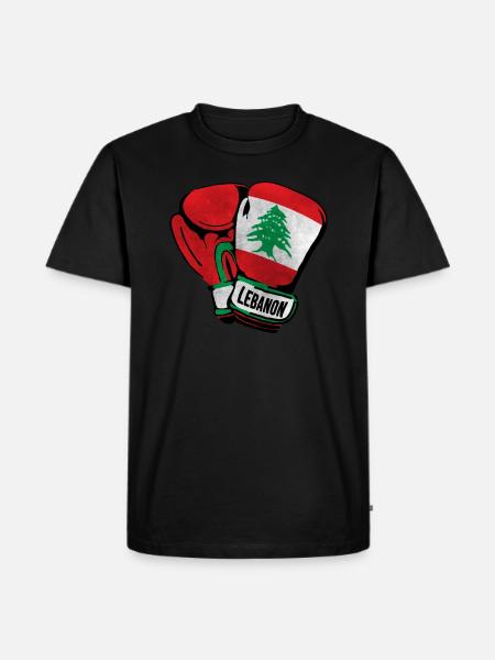 Libanon Flag, libanesiske Fighter, Libanon Boksning - Herre Premium økologisk T-shirt - sort