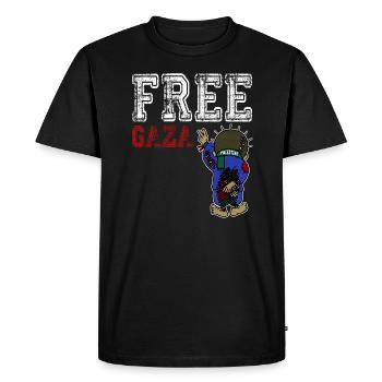 Libera Gaza, Libera la Palestina, Salva Gaza, Palestina - Maglietta ecologica premium da uomo - nero - Fronte - Nico (187cm)