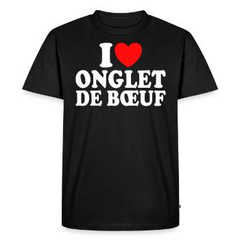 Boucher I Love Onglet De Boeuf - T-shirt Premium bio Homme - noir - Devant - Nico (187cm)
