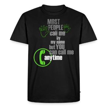 Vous pouvez m’appeler à tout moment - T-shirt Premium bio Homme - noir - Devant - Nico (187cm)