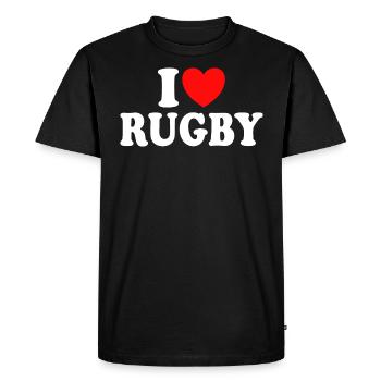 I Love Rugby Rugbyman Sport Rugby - T-shirt Premium bio Homme - noir - Devant - Nico (187cm)