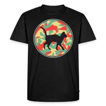 Vintage Abyssinian Cat - Men's Premium Organic T-Shirt - black - Front - Nico (187cm)