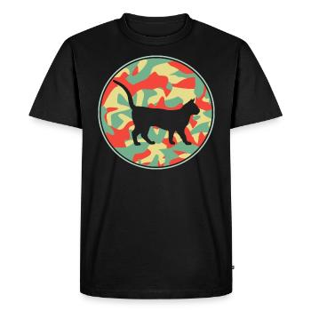 Vintage Chat Bengal - T-shirt Premium bio Homme - noir - Devant - Nico (187cm)