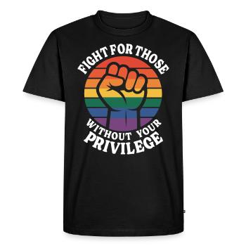 Sans Tes Privilèges Droits LGBTQ - T-shirt Premium bio Homme - noir - Devant - Nico (187cm)