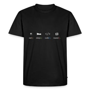 Eat Sleep Code Repeat - Programmers T-Shirt - Men's Premium Organic T-Shirt - black - Front - Nico (187cm)