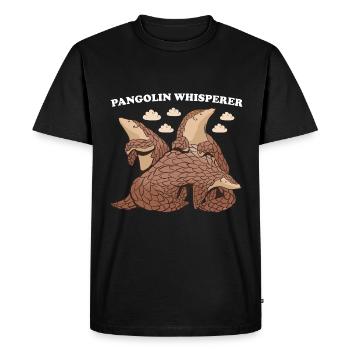 Pangolin Chuchoteur Pangolin - T-shirt Premium bio Homme - noir - Devant - Nico (187cm)