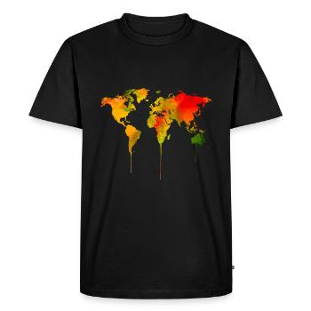 carte du monde - T-shirt Premium bio Homme - noir - Devant - Nico (187cm)