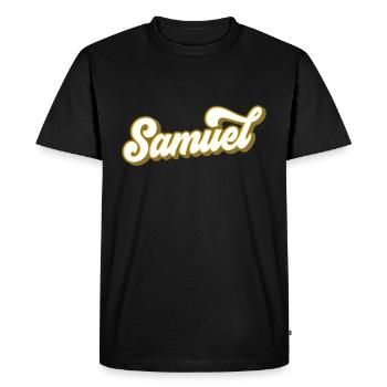 Samuel Colors changeable - Men's Premium Organic T-Shirt - black - Front - Nico (187cm)