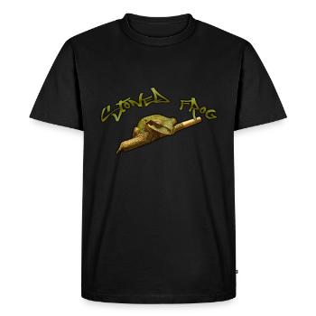 Grenouille défoncée - T-shirt Premium bio Homme - noir - Devant - Nico (187cm)