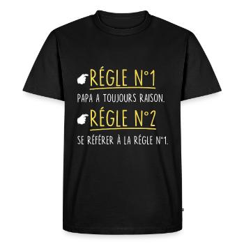 Daddy's Right - Original Father's Day Gift - Men's Premium Organic T-Shirt - black - Front - Nico (187cm)