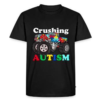Crushing Autism Monster Truck shirt - Men's Premium Organic T-Shirt - black - Front - Nico (187cm)