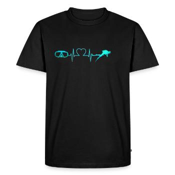 Scuba Diving Plongée sous-marine rythme cardiaque Diver tuba - T-shirt Premium bio Homme - noir - Devant - Nico (187cm)