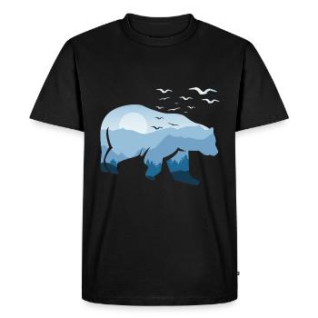 Bear Nature Wilderness - Men's Premium Organic T-Shirt - black - Front - Nico (187cm)