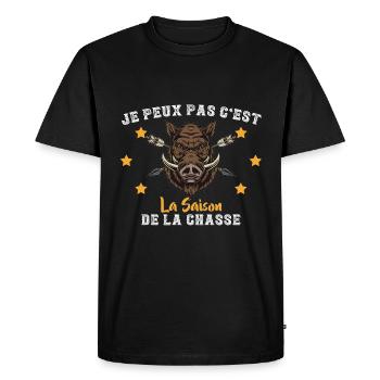 Hunter Christmas Hunting Gift - Men's Premium Organic T-Shirt - black - Front - Nico (187cm)