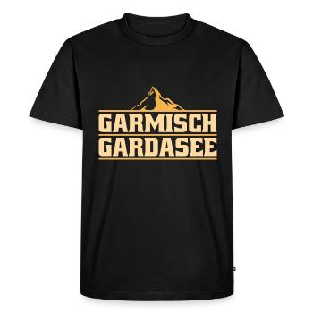 Traversée des Alpes Lac Garmisch de Garde - T-shirt Premium bio Homme - noir - Devant - Nico (187cm)