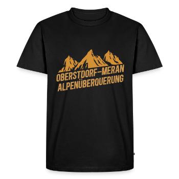 Traversée des Alpes Sentier de randonnée longue distance Oberstdorf Merano E5 - T-shirt Premium bio Homme - noir - Devant - Nico (187cm)