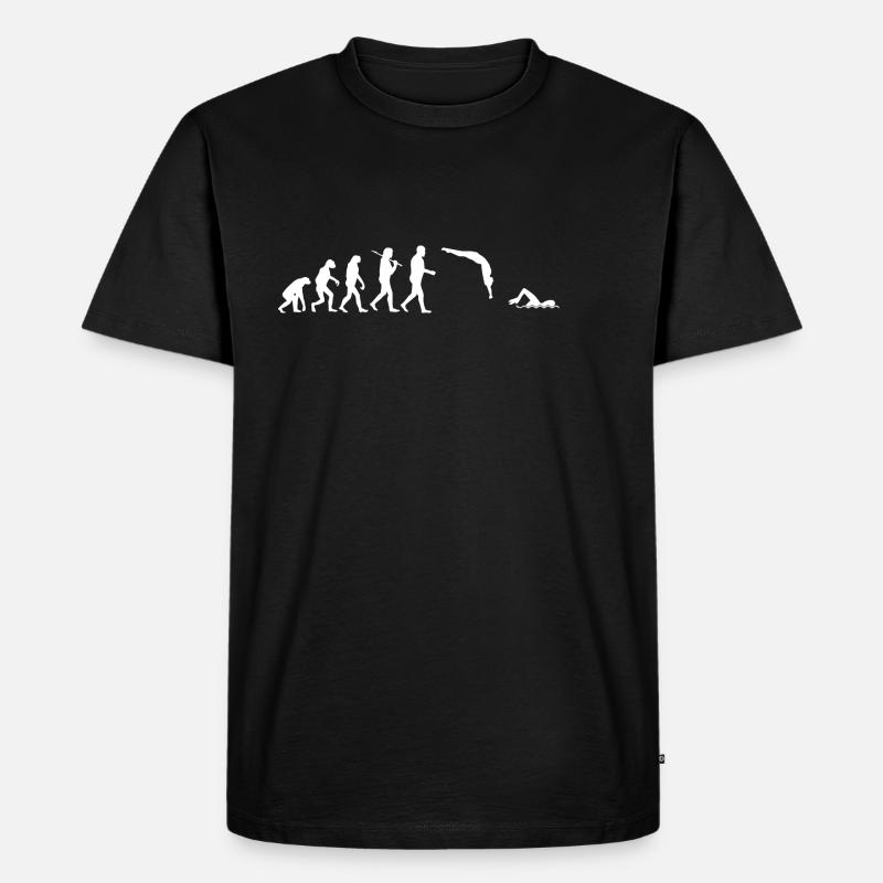 Schwimmer Shirt · Darwins Evolution · Geschenk - Männer Premium Bio T-Shirt - Schwarz