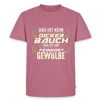 Dicker Bauch, Feinkostgewölbe, Feinschmecker, Fun - Männer Premium Bio T-Shirt - Mauve - Vorne - Nico (187cm)