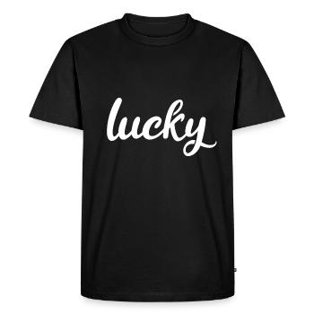 Chanceux - T-shirt Premium bio Homme - noir - Devant - Nico (187cm)