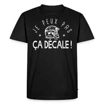 j'peux pas ça décale cadeau drôle pompier sapeur - T-shirt Premium bio Homme - noir - Devant - Nico (187cm)