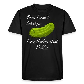 Penser aux corniches Concombre fermenté - T-shirt Premium bio Homme - noir - Devant - Nico (187cm)