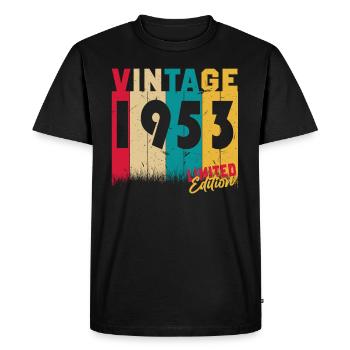 70 birthday 70 years born 1953 - Men's Premium Organic T-Shirt - black - Front - Nico (187cm)