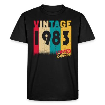40 Anniversaire 40 Années Né 1983 - T-shirt Premium bio Homme - noir - Devant - Nico (187cm)