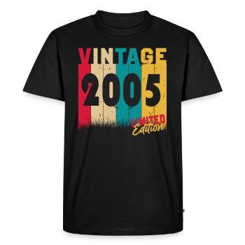 18 anniversaire 18 ans né 2005 - T-shirt Premium bio Homme - noir - Devant - Nico (187cm)