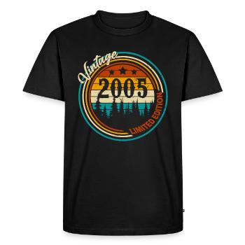 Né en 2005 Vintage Retro Anniversaire - T-shirt Premium bio Homme - noir - Devant - Nico (187cm)