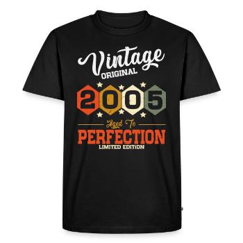 Vintage 2005 vintage anniversaire cadeau rétro - T-shirt Premium bio Homme - noir - Devant - Nico (187cm)