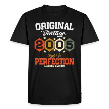 Original 2005 Vintage vintage retro anniversaire - T-shirt Premium bio Homme - noir - Devant - Nico (187cm)