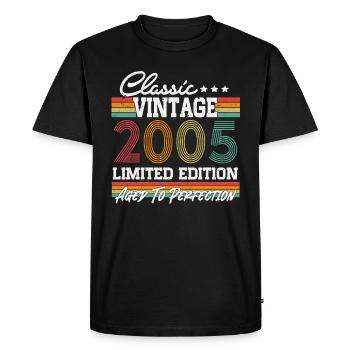 2005 vintage vintage cadeau d’anniversaire rétro - T-shirt Premium bio Homme - noir - Devant - Nico (187cm)