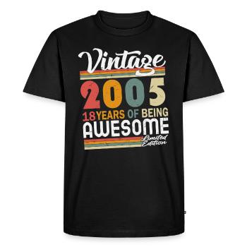2005 vintage vintage cadeau d’anniversaire rétro - T-shirt Premium bio Homme - noir - Devant - Nico (187cm)