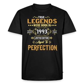 Les légendes sont nées en 1993 - T-shirt Premium bio Homme - noir - Devant - Nico (187cm)