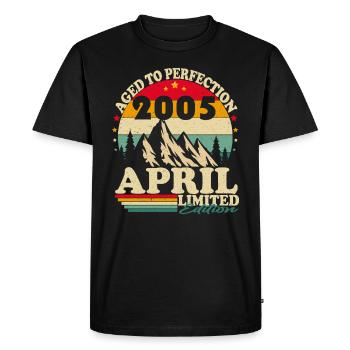 Avril 2005 Vintage vintage cadeau d’anniversaire - T-shirt Premium bio Homme - noir - Devant - Nico (187cm)