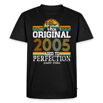 Original 2005 Vintage Cadeau d’anniversaire Rétro - T-shirt Premium bio Homme - noir - Devant - Nico (187cm)