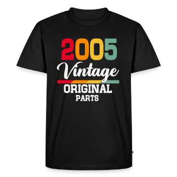 Né en 2005 Vintage Anniversaire Rétro - T-shirt Premium bio Homme - noir - Devant - Nico (187cm)